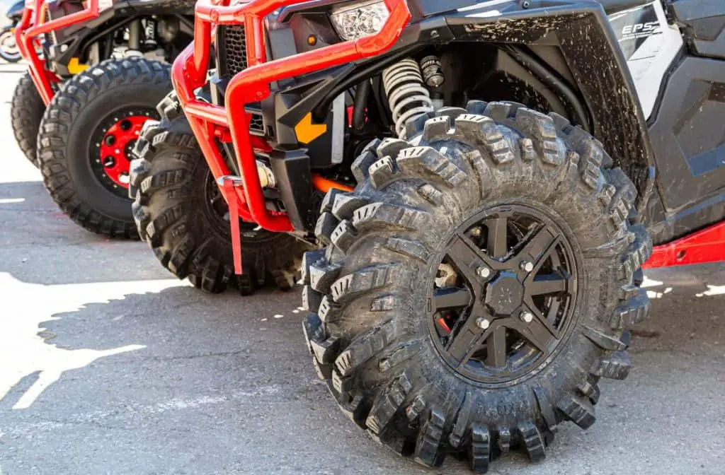 Wheels of atv quad bikes with all terrain tires