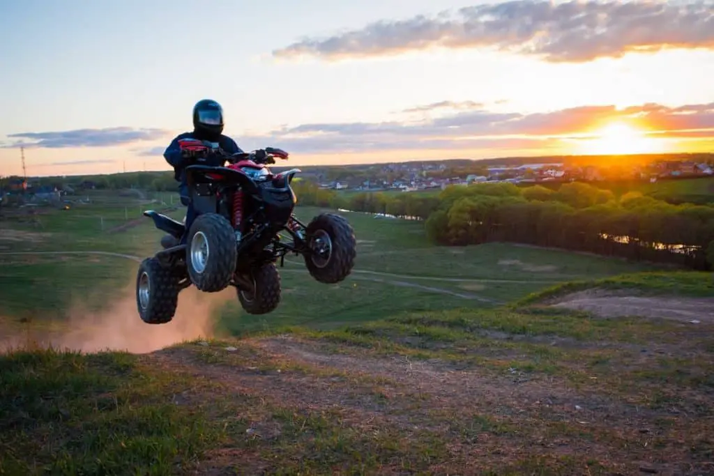 ATV Rider in the action on Honda