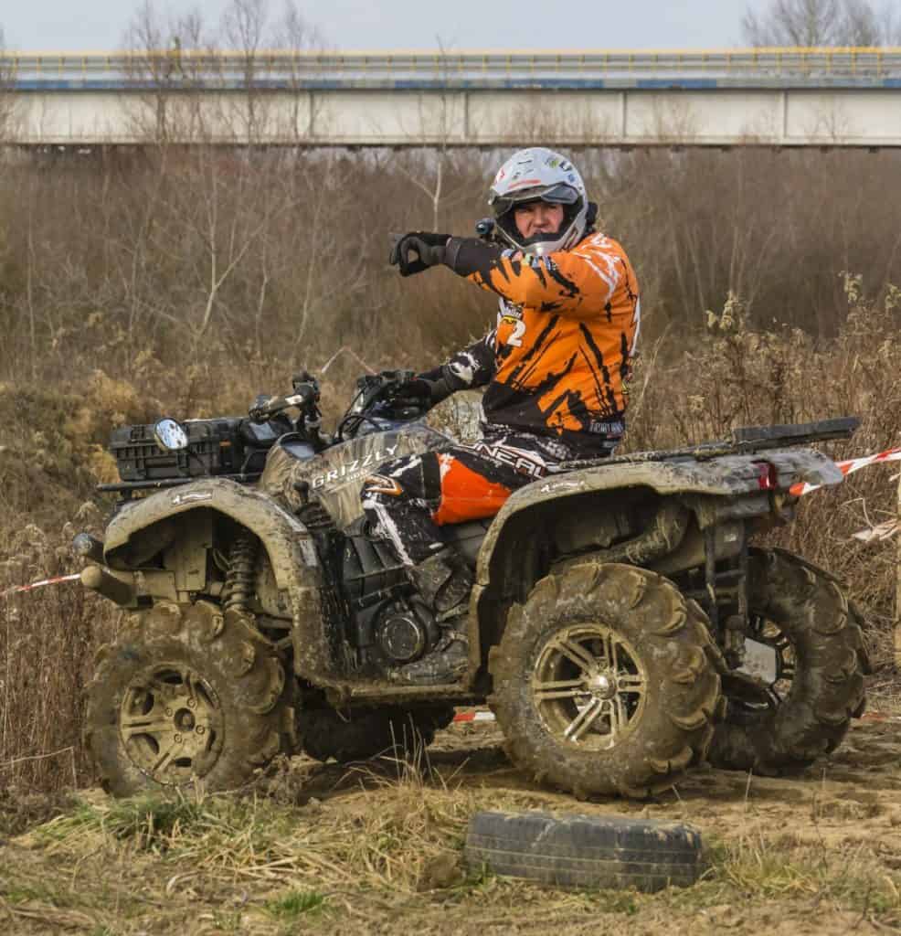 ATV driver on the quad Yamaha Grizzly 660