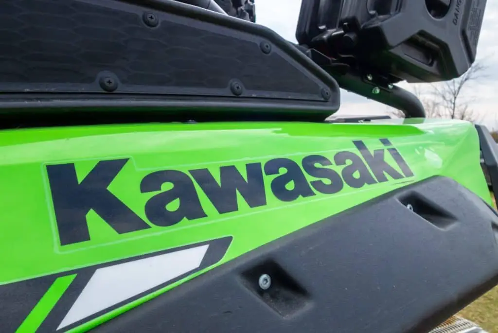 Kawasaki logo on black green quad